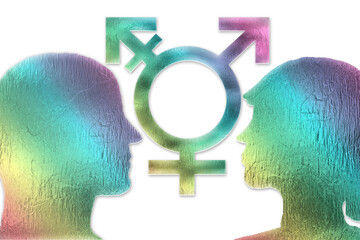 Wall Mural - Gender identity, dysphoria, transgender concept.