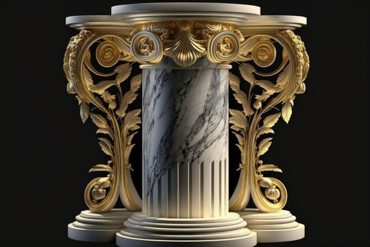 Classic, contemporary, and lavish columns crafted from golden and white marble. Constraints as a Foundational Element . Generative AI