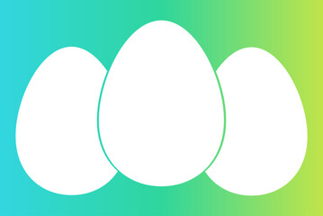 Wall Mural - easter eggs green and blue card background. vector illustration.