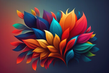 Wall Mural - Abstract colorful background with flowers, abstract colorful flower bouquet illustration. Generative AI