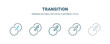 transition icon in 5 different style. Outline, filled, two color, thin transition icon isolated on white background. Editable vector can be used web and mobile