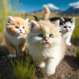 Fototapeta Most - Adorable Chubby Kittens created with Generative AI Technology