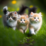 Fototapeta Na ścianę - Adorable Chubby Kittens created with Generative AI Technology
