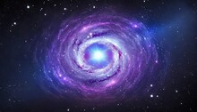  A Purple And Blue Spiral Shaped Object In The Middle Of The Night Sky.  Generative Ai