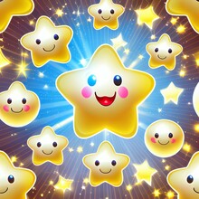 Kirby Stars Cute Smiley Faces Illustration