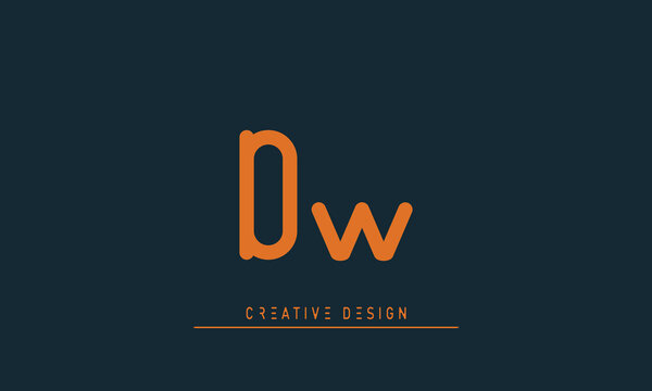 Alphabet letters Initials Monogram logo DW , WD