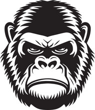 Gorilla Head, Gorilla Face Icon, SVG, Vector, Illustration
