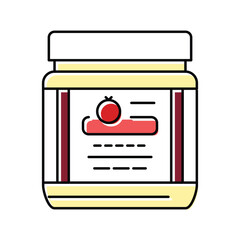 Sticker - powder pomegranate color icon vector illustration