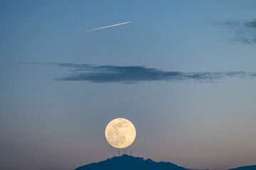Wall Mural - Full moon of March 2023 in different situations!