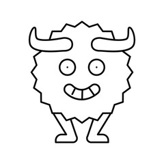 Wall Mural - funny monster funny line icon vector illustration