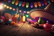 Yarsky mexican party background. Illustration AI Generative