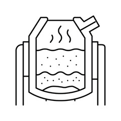 basic oxygen furnace steel production line icon vector illustration