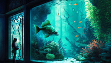 Persostanding Upfront Big Aquarium With Fbig Ish  AI Generated Illustration