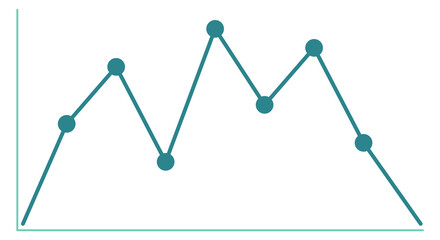 Poster - Line chart icon. Data graph. Business diagram