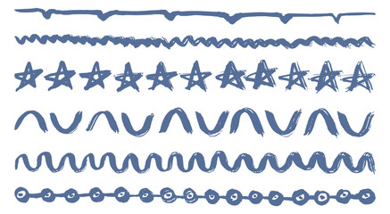Wall Mural - Decorative doodle abstract dividers. Hand drawn ornaments
