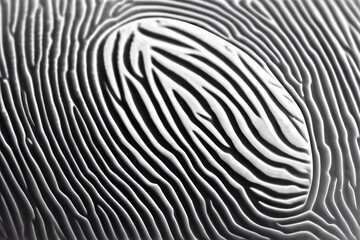 Poster - A close-up of a single fingerprint, with a high level of detail and contrast, showcasing the unique ridges and whorls of the print. Generative AI technology.