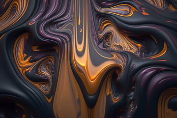 Wall Mural - Magnetic fluid art abstract background, generative ai