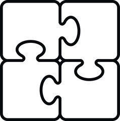 Sticker - Puzzle core icon outline vector. Social trust. Focus team