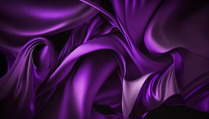 Dark purple pink silk satin background. The rich plum color and silky texture of satin create a sophisticated and glamorous look, perfect for high-end designs or any project that needs. Generative AI.