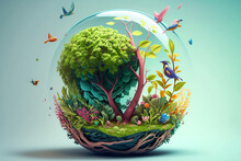 World Environment And Earth Day Concept With Green Globe