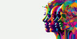 © Vjom - Multi-ethnic people with different colors. Banner of diversity, independence and equality. AI generative.