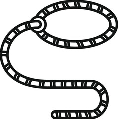 Loop lasso icon outline vector. Circle knot. Rodeo cord