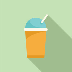 Sticker - Smoothie cup icon flat vector. Fast food. Delivery snack