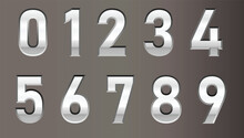 Silver Metallic Numbers Font
