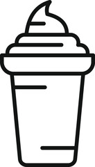 Sticker - Ice cream cup icon outline vector. Fast food. Delivery snack