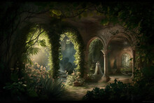 "The Romantic Pre-Raphaelite Garden Of Eden " Generative AI
