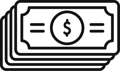 Canvas Print - Cash compensation icon outline vector. Money work. Fund retire