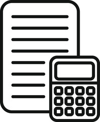 Canvas Print - Calculator compensation icon outline vector. Business work. Payment pension