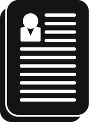 Sticker - Paper document icon simple vector. Human work. Leader person