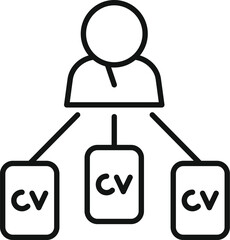 Poster - human resources icon outline vector. business work. team job