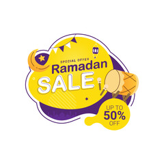 Wall Mural - Ramadan sale promotion banner template