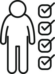 Poster - approved person icon outline vector. work human. people team