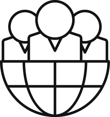 Poster - global career icon outline vector. human business. team job