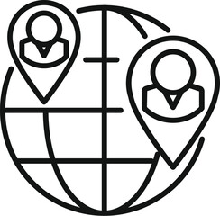 Poster - global search icon outline vector. human business. staff career