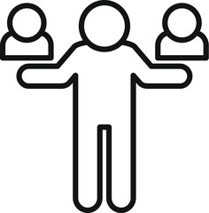 Poster - choose people icon outline vector. human work. team job