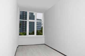 Wall Mural - Empty office room with clean window and white walls. Interior design