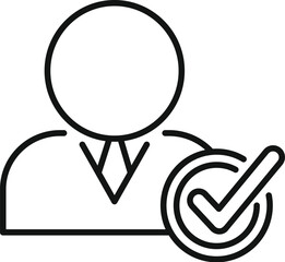 Poster - approved manager icon outline vector. human person. teamwork staff