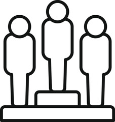 Poster - staff podium icon outline vector. human work. search leader