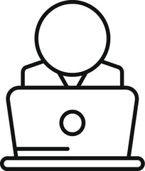 Poster - laptop manager icon outline vector. human work. business person