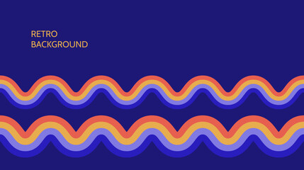Poster - Retro abstract background. Vintage wave stripes and lines wallpaper. Colourful wavy backdrop. Vector