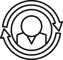 Poster - change person icon outline vector. human work. business team