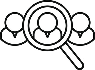 Poster - Search person icon outline vector. Human work. Job team