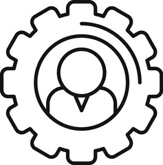 Poster - gear work icon outline vector. business human. staff company