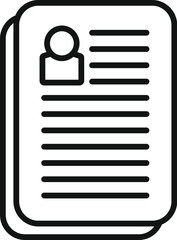 Poster - paper document icon outline vector. human work. leader person