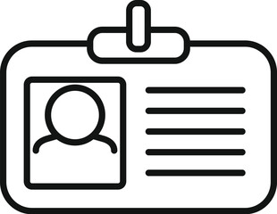 Poster - id card icon outline vector. human people. search team