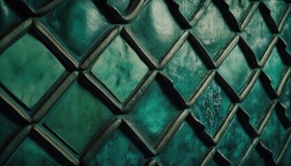 Canvas Print - Ceramic texture tile. Vintage decorative background. Colorful teal jade wallpaper.